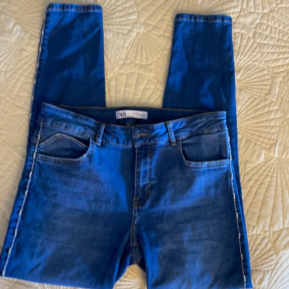 Zara Denim - ZARA Beaded Skinny Jeans